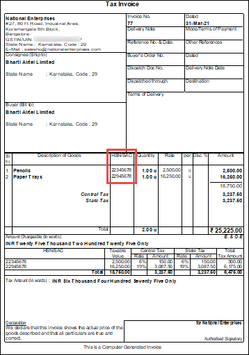 How to Print Invoice with HSN/SAC in TallyPrime | TallyHelp