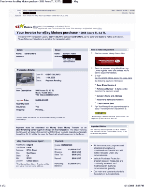 Ebay Invoice Pdf - Fill Online, Printable, Fillable, Blank | pdfFiller