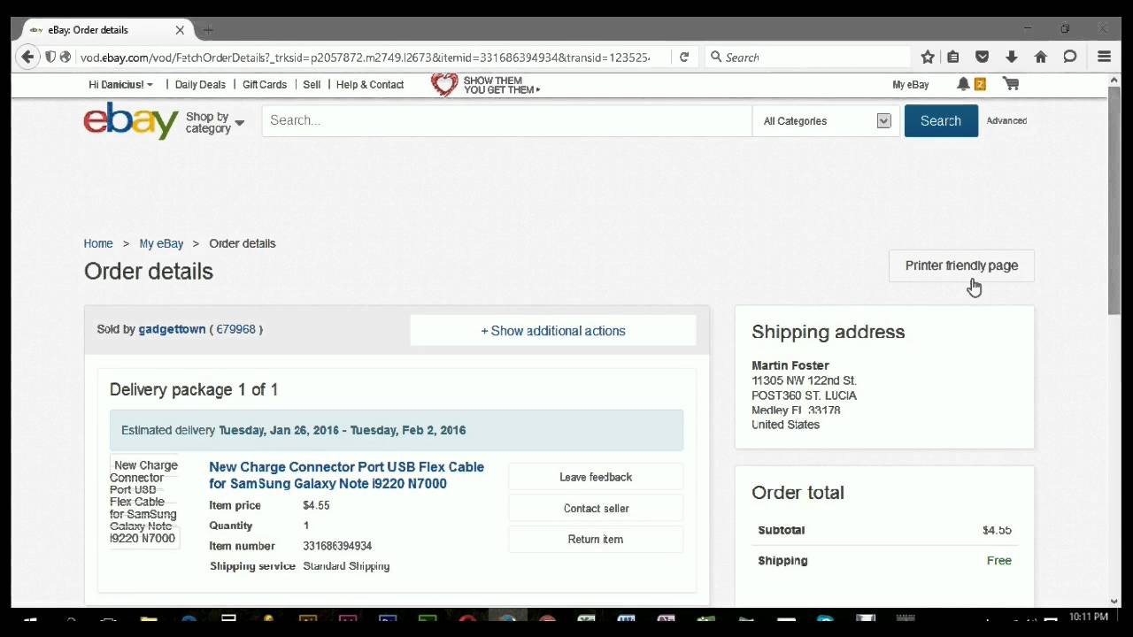 Save Ebay Purchase Invoice as PDF using Mozilla Firefox - YouTube