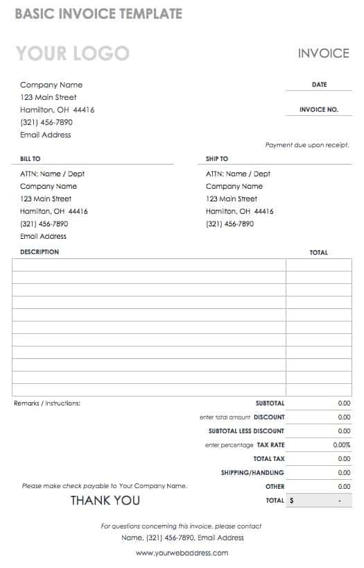 print invoice from excel
