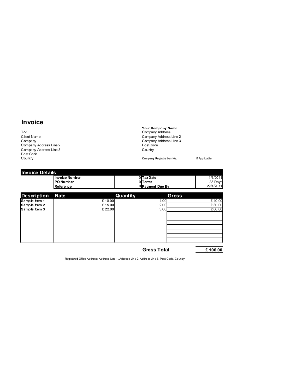 Free Invoice Templates in MS Excel - Edit, Download &  Send ...