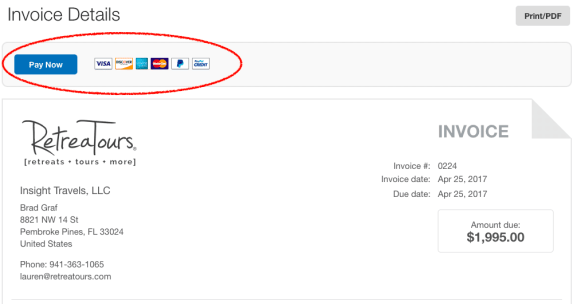 How to Pay a PayPal Invoice with a Credit Card | RetreaTours