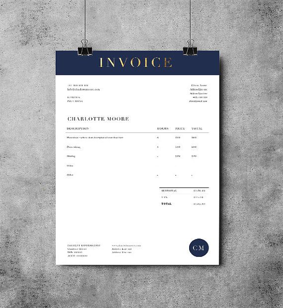 Printable Invoice Template MS Word Receipt Template Photoshop ...