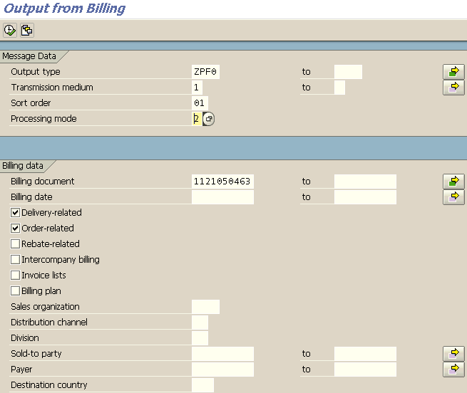 VF31 SAP Transaction to Reprocess Billing Output Messages