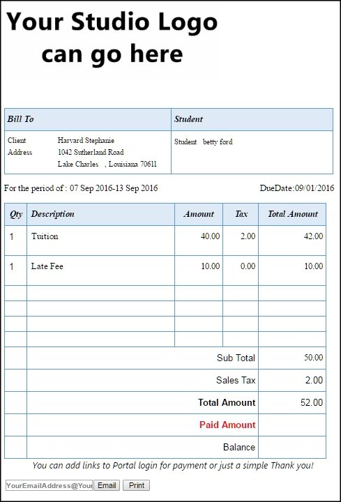 print invoice online