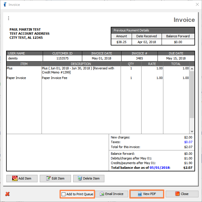 print invoice online