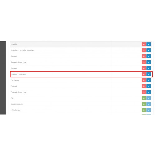 OpenCart - Customer Print Invoice