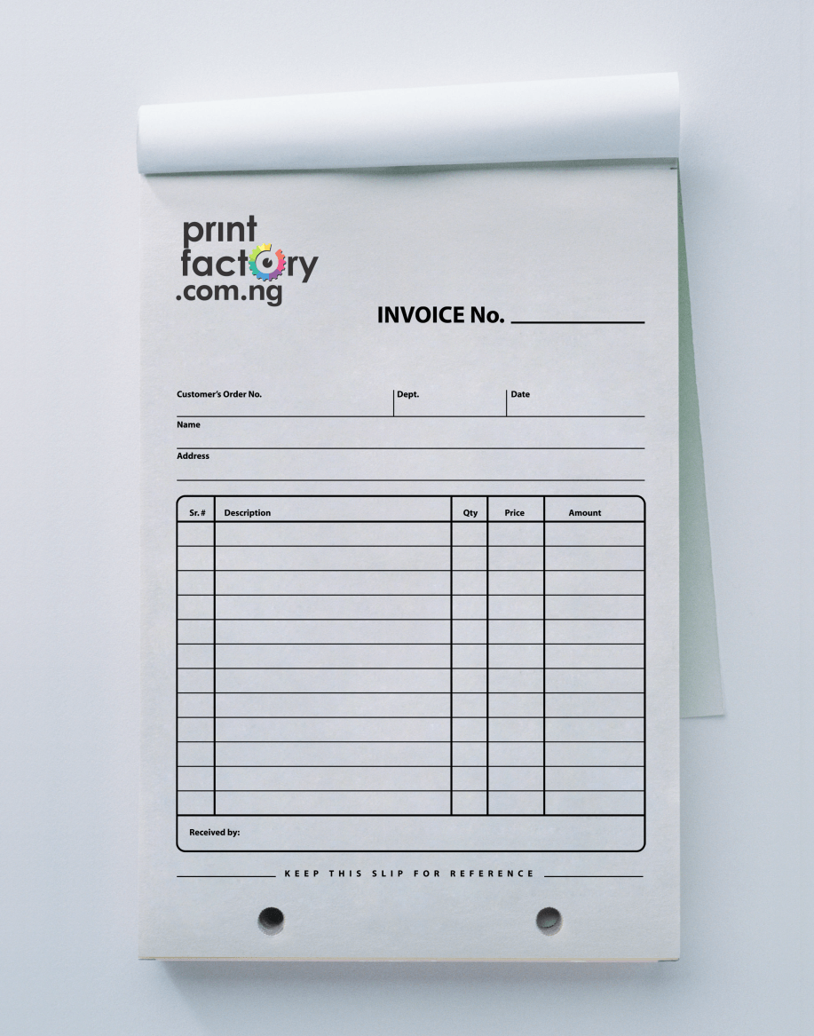 Business Forms (Invoice/Receipt Booklet) - Printfactory - Worksheets ...