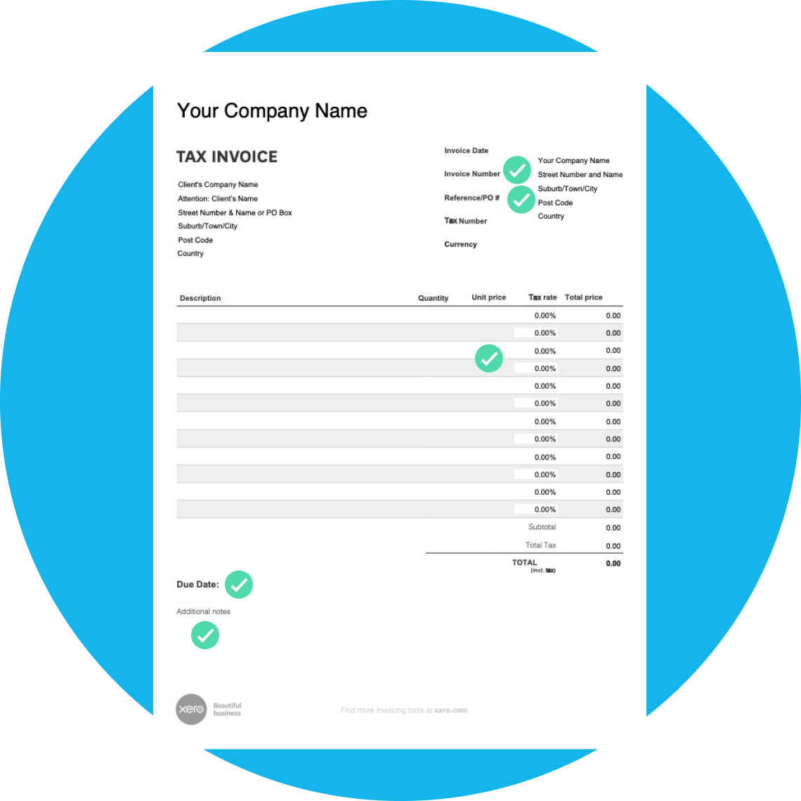 print invoice template xero