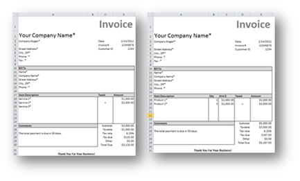 Free Excel Invoice Template