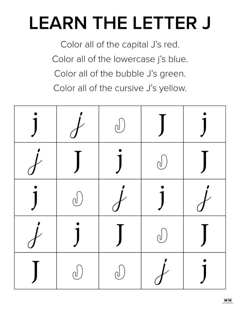 Letter J Worksheets - 50 FREE Printables | Printabulls