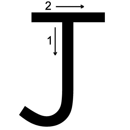 Letter J Printing Worksheet - Both Cases (trace 3, print 3 ...