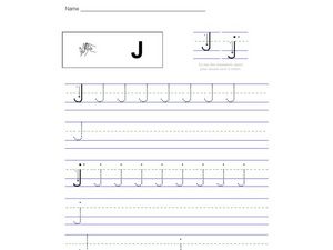 Printing Practice Letter J Worksheet for Kindergarten - 1st Grade ...
