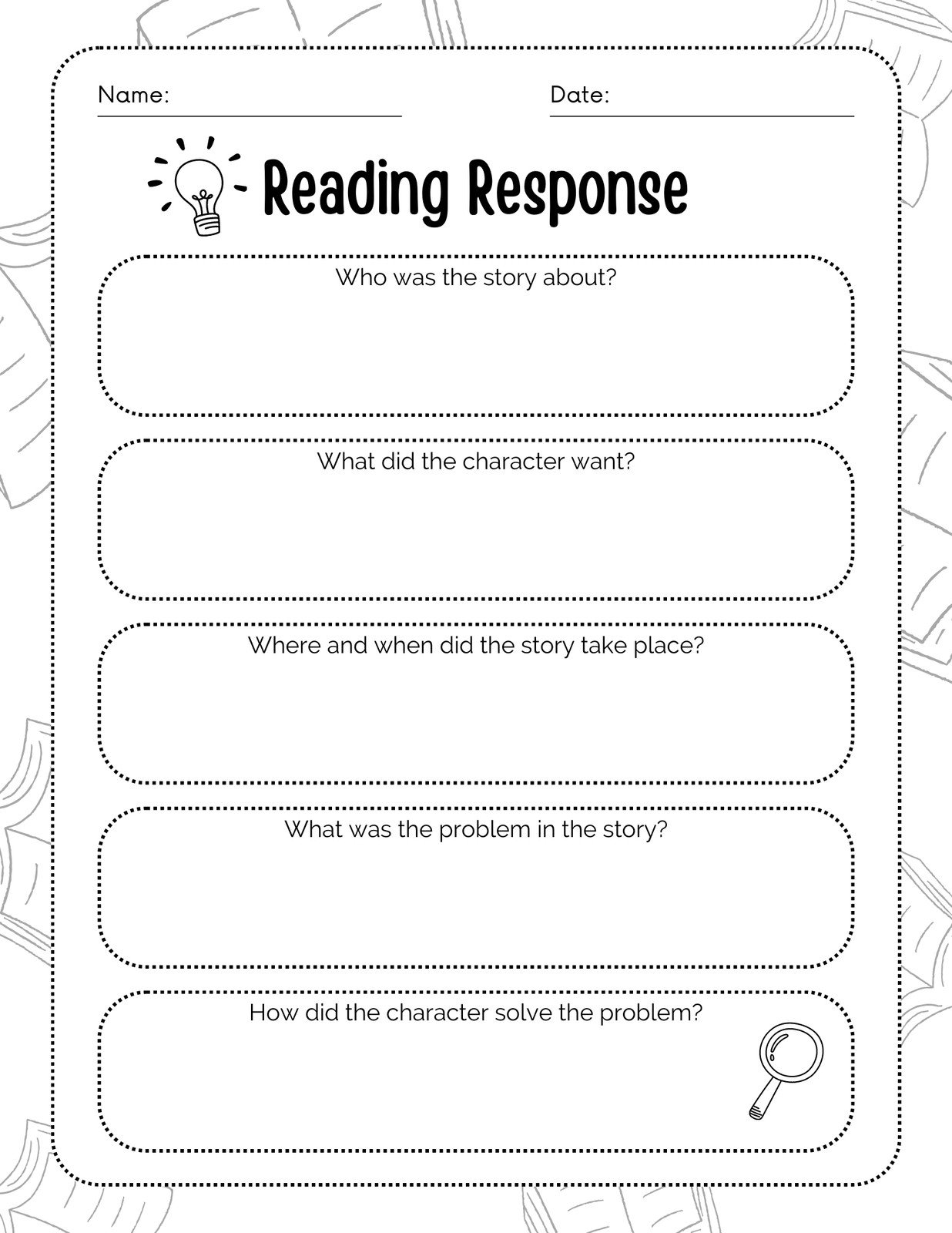 Free custom and printable reading worksheet templates 