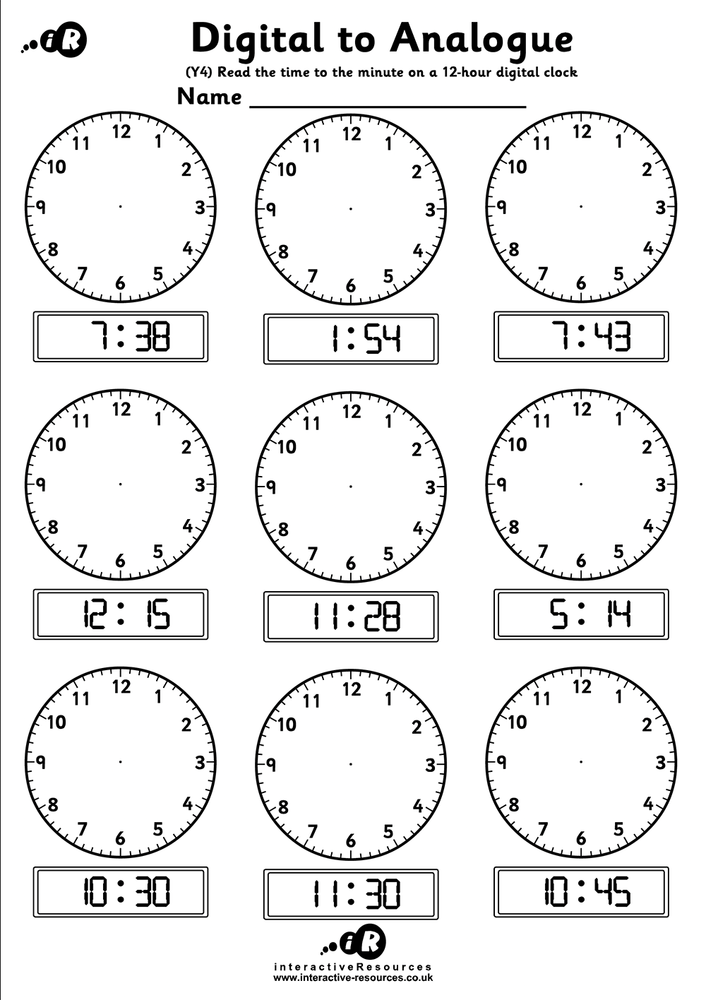 print out telling time worksheet