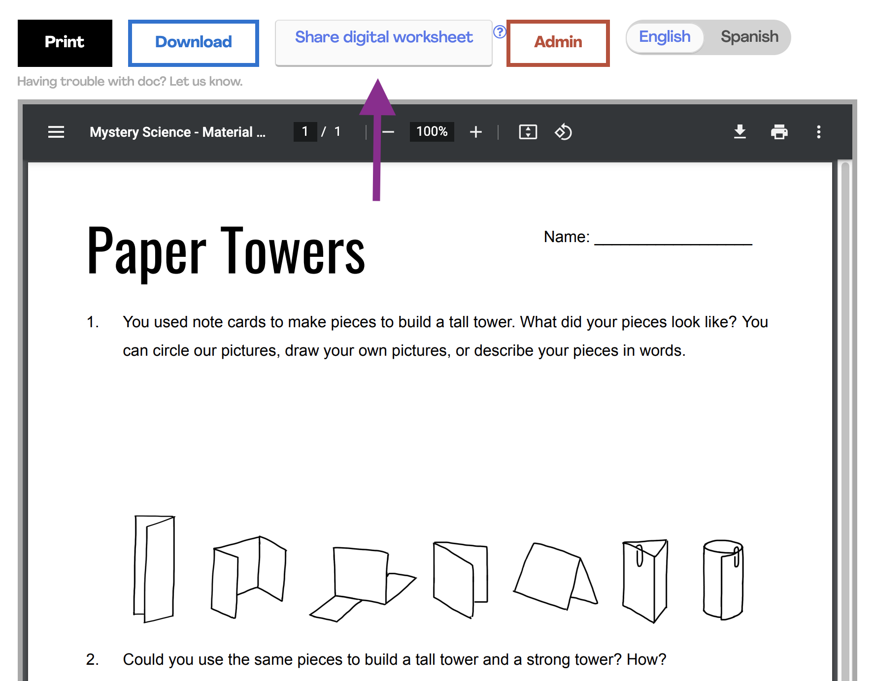 How do I print or download worksheets? - Mystery Science Support ...
