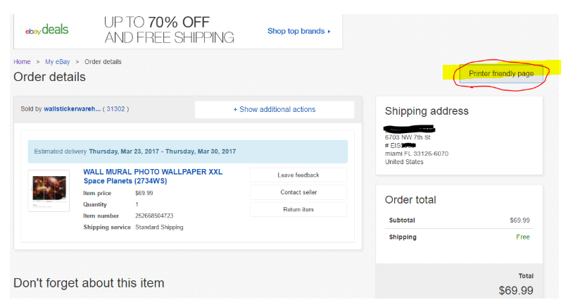 print purchase invoice ebay