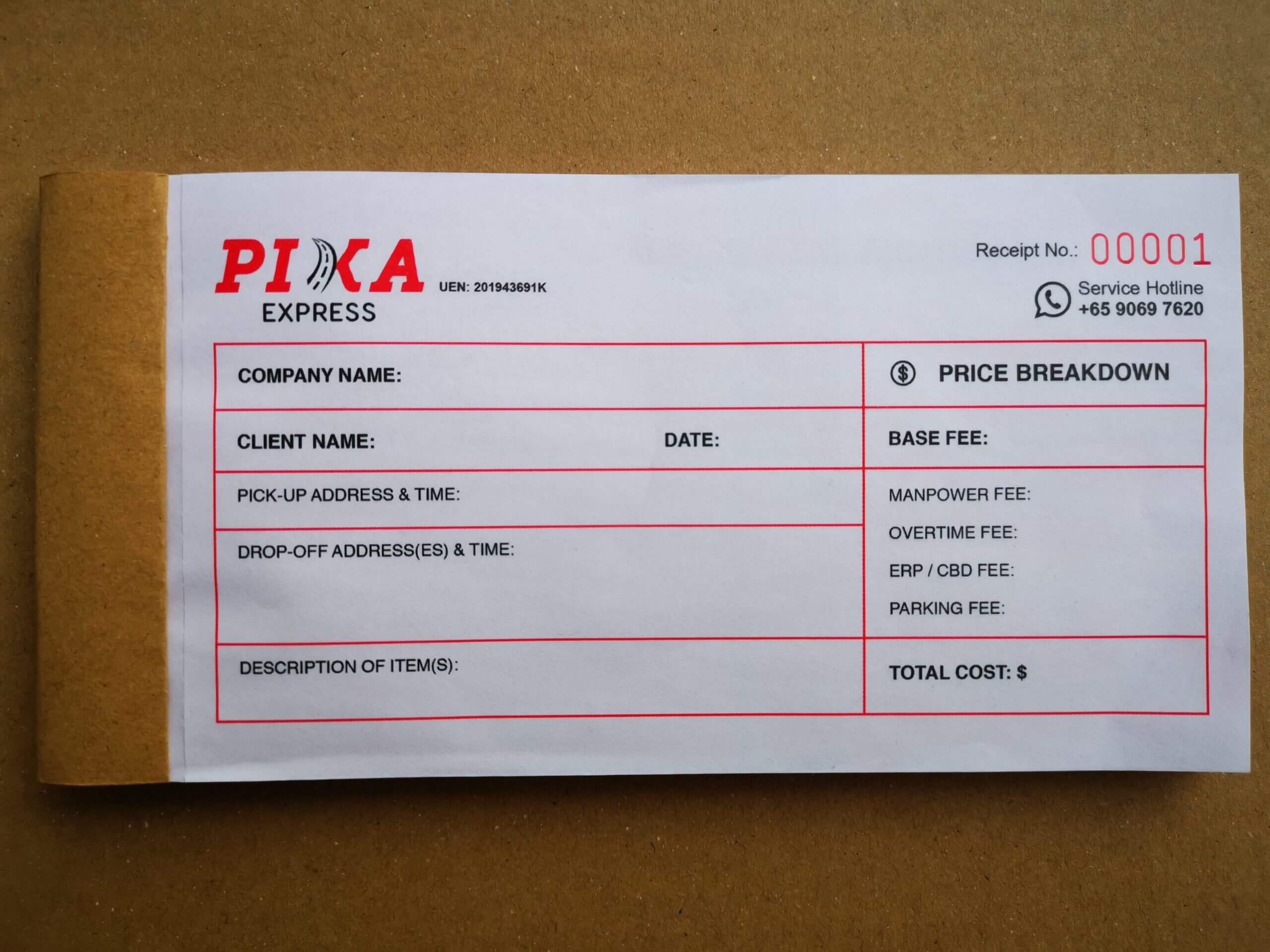 print receipt book singapore