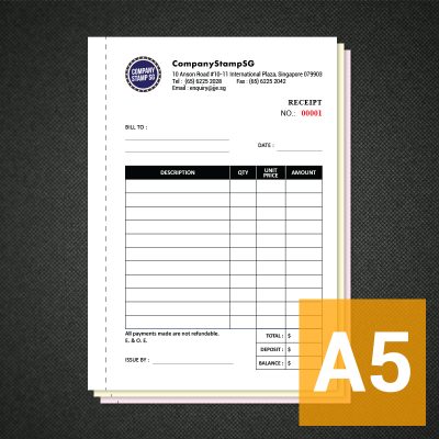 print receipt book singapore