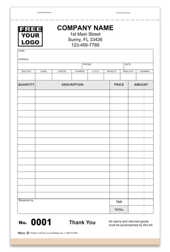 Custom Cash Receipts