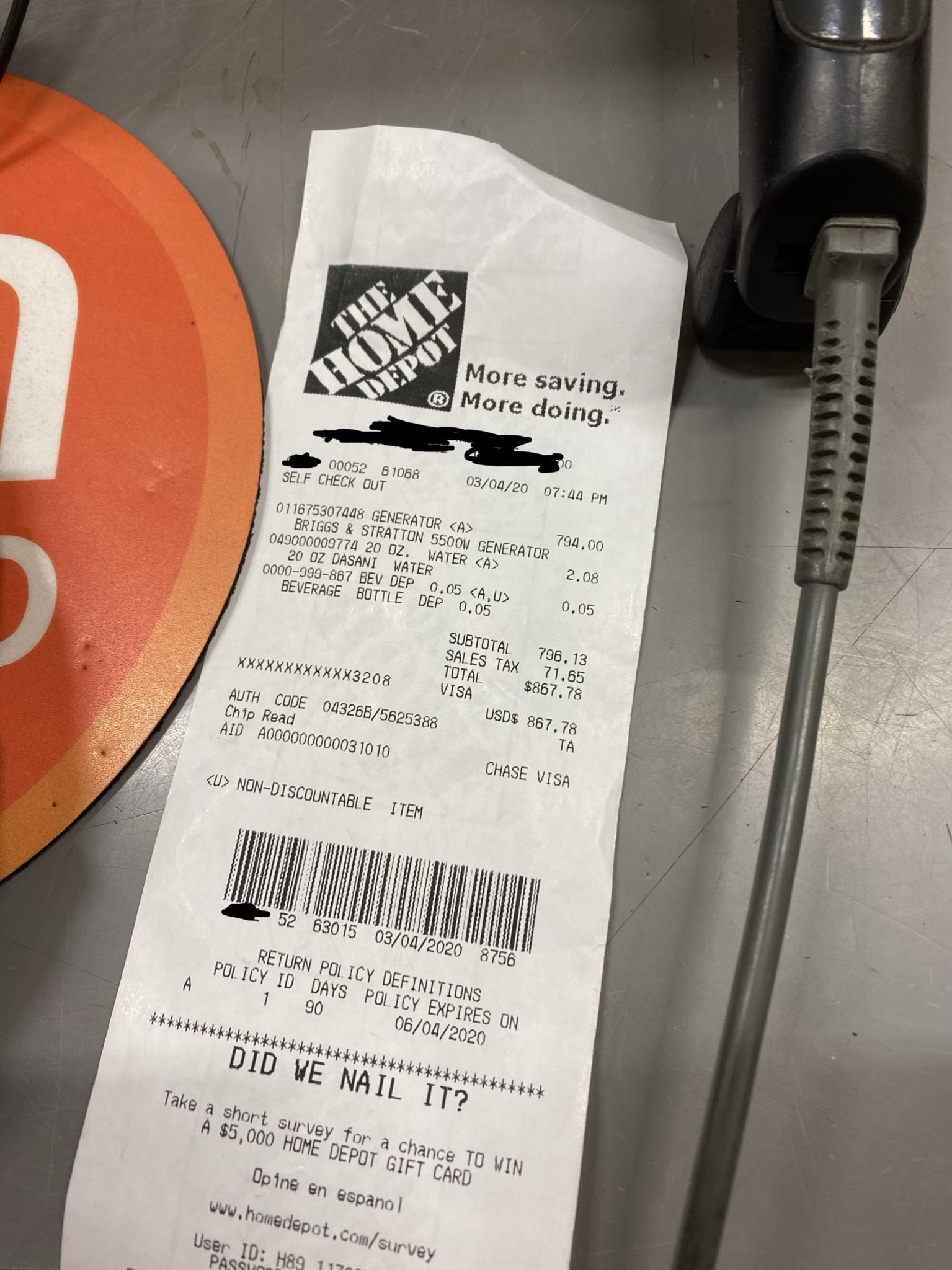 Caught a fake receipt last night : r/HomeDepot
