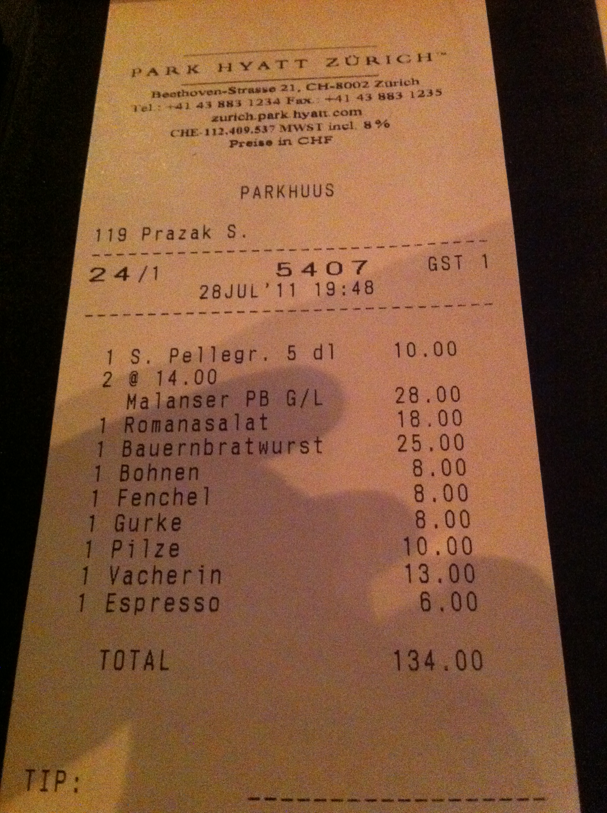 Parkhuus (Park Hyatt), Beethovenstrasse, Zurich | Dinner | The ...