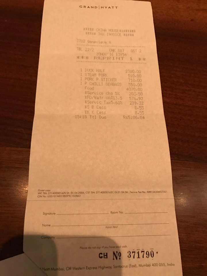 China house (grand Hyatt, mumbai) - yummraj