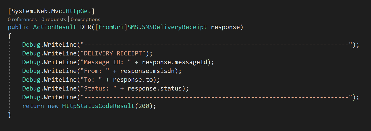 How to Get an SMS Delivery Receipt in ASP .NET MVC