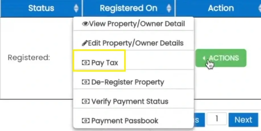 print receipt of mcd property tax