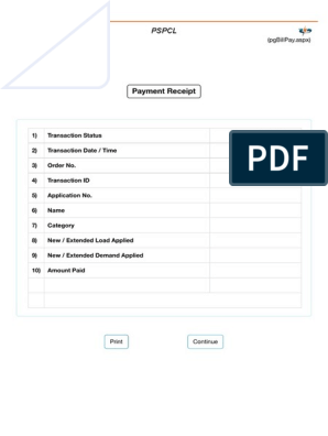 print receipt pspcl
