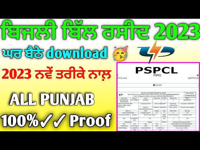 print receipt pspcl