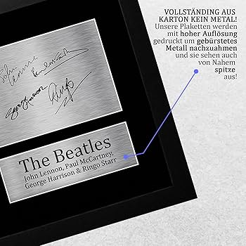 HWC Trading The Beatles A4 Framed Signed Printed Autographs Picture Print  Photo Display Gift For John Lennon Ringo Starr Paul Mccartney George ...