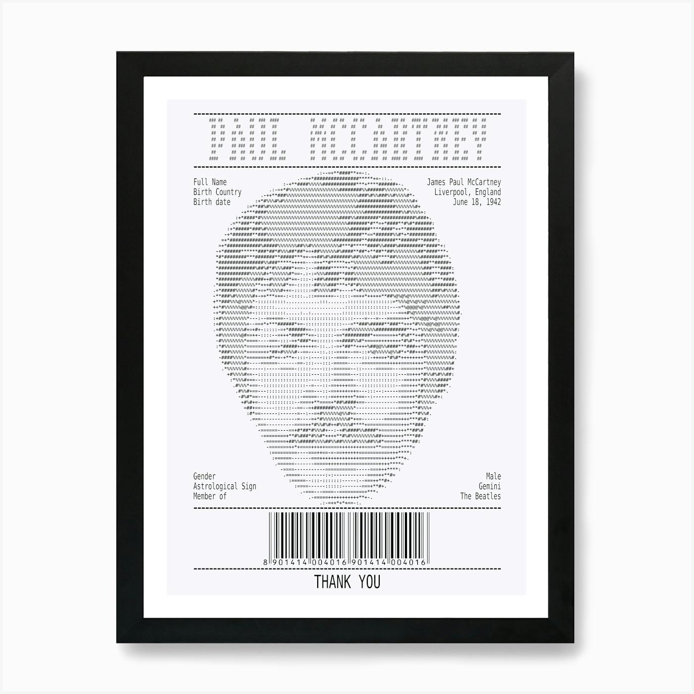 Receipt Art John Lennon 1 Art Print by DOA Project - Fy