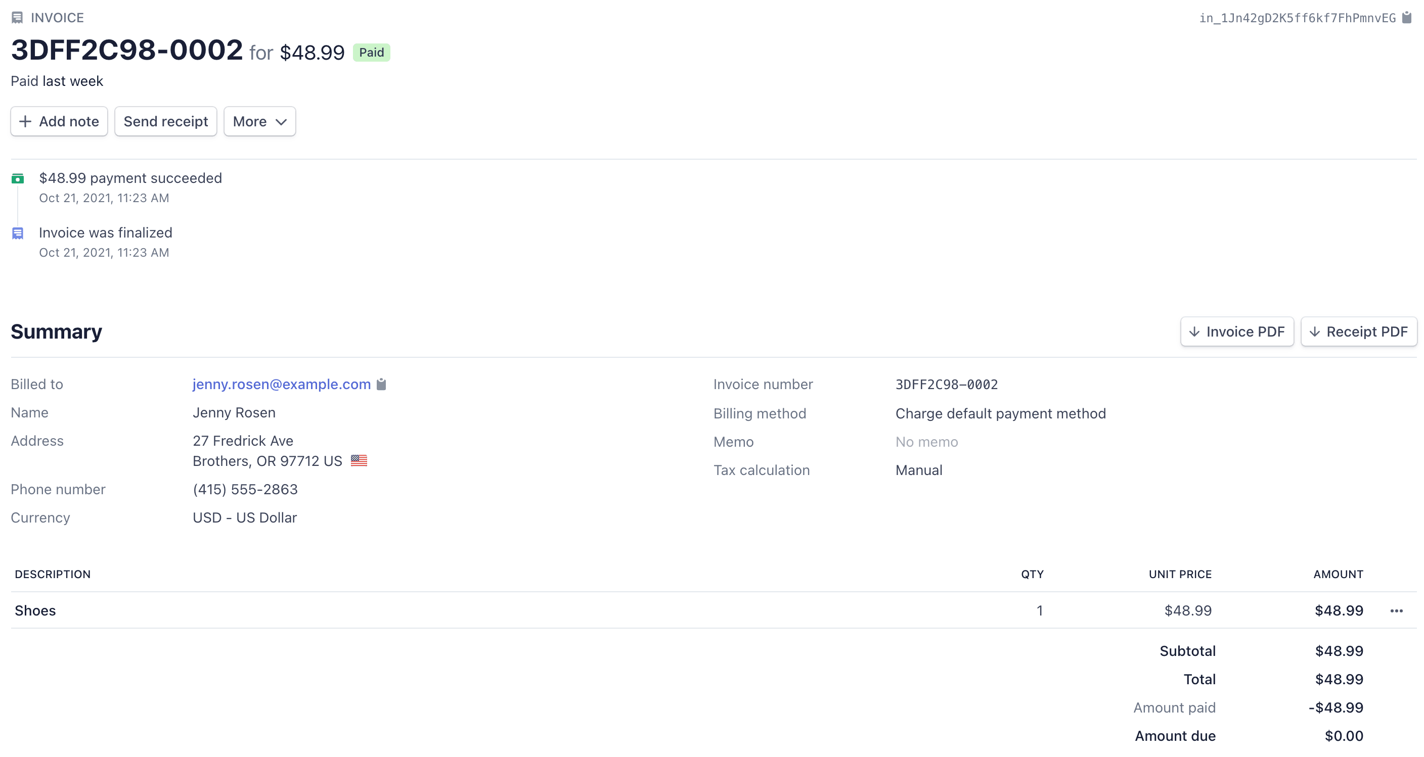 Invoices page | Stripe Documentation