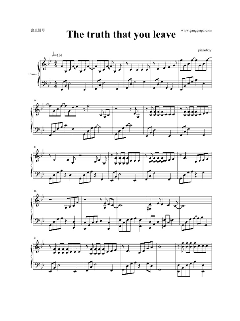 Piano Music Sheet | PDF
