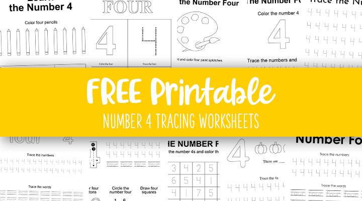 Number 4 Tracing Worksheets - 15 FREE Pages | Printabulls