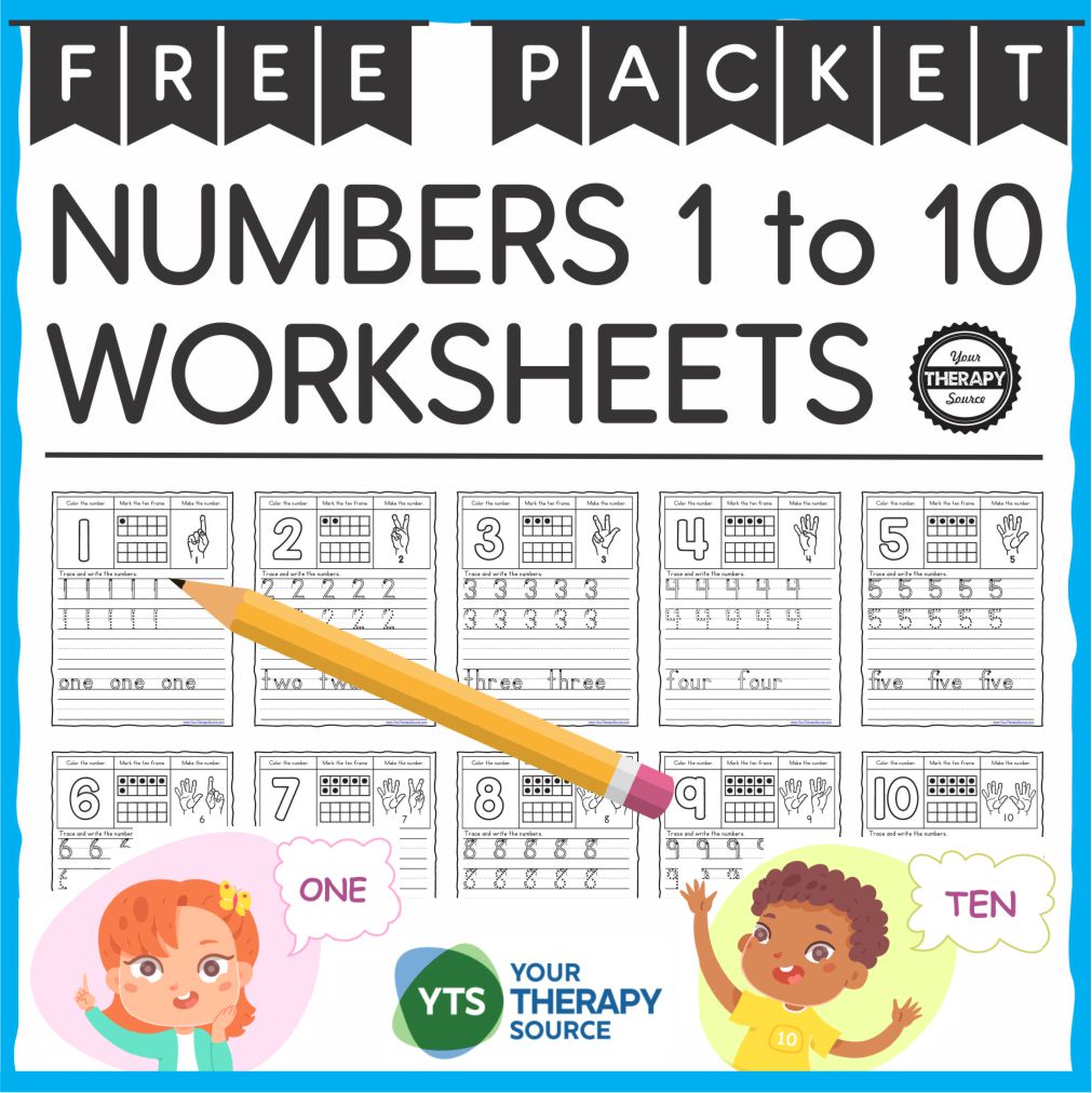 Number Tracing Worksheets PDF - FREE - Your Therapy Source