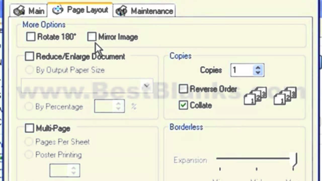 print transfer paper sizes