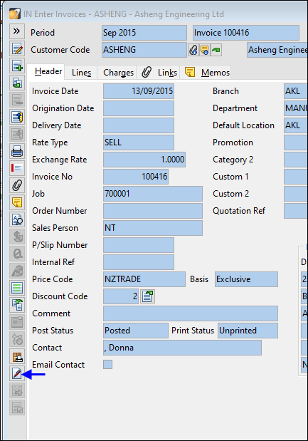Marking an Invoice as Printed without Printing.