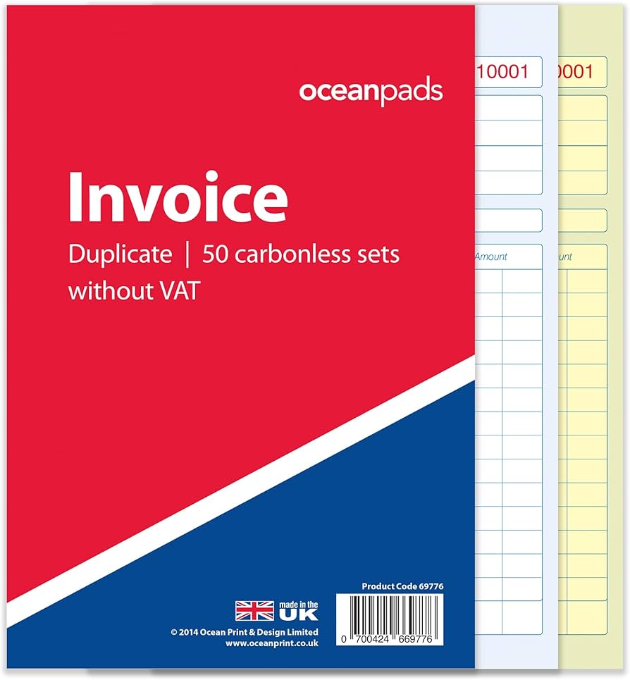 Ocean Pads Invoice Book Duplicate Without VAT, A5 148 x 210mm, 2 ...