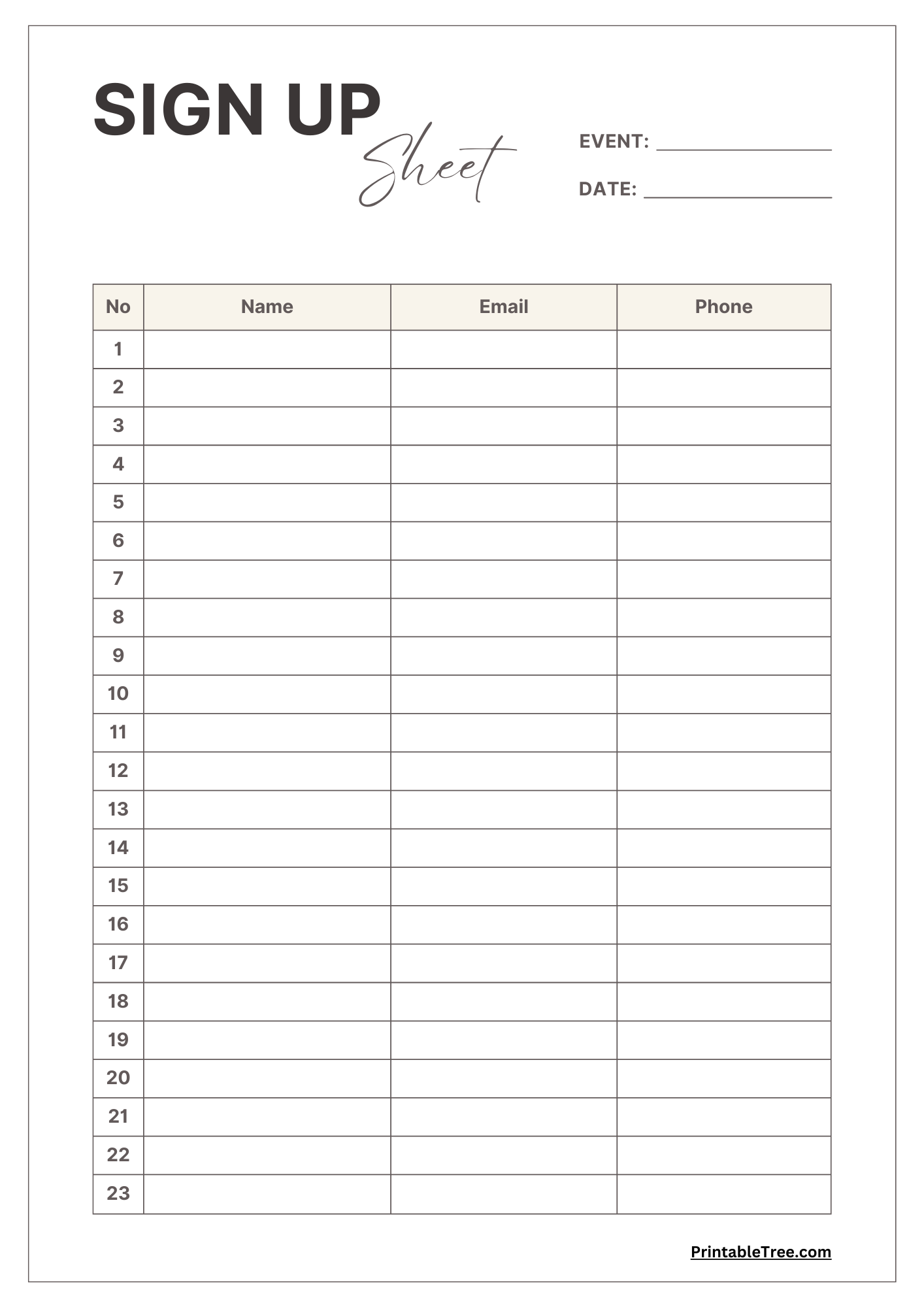Free Printable Sign up And Sign in Sheet PDF Templates Worksheets Library Free Printable Sign up And Sign in Sheet PDF Templates Worksheets Library