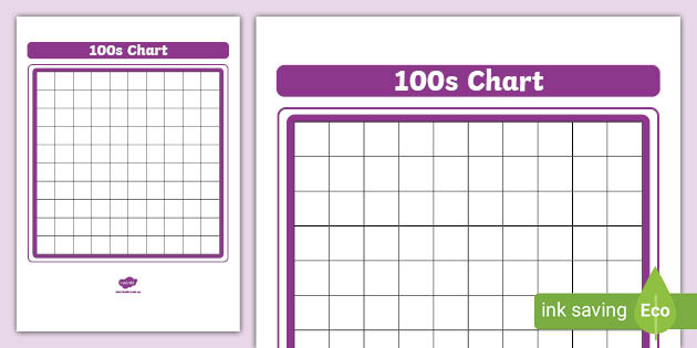 printable 100 number chart blank