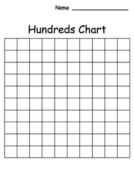 printable 100 number chart blank