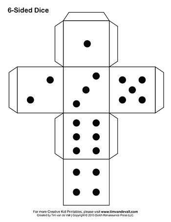 Printable Paper Dice Template Pdf: Make Your Own 6, 10 &  12 Sided Dice
