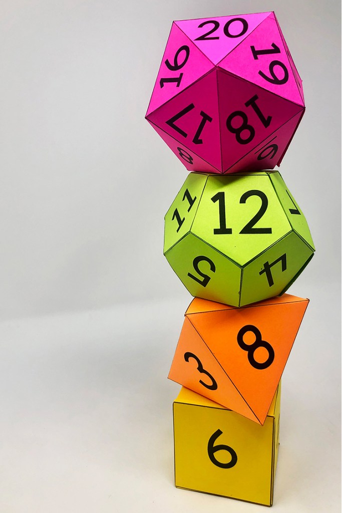 printable 12 sided dice template