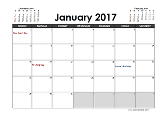printable 2017 year planner australia