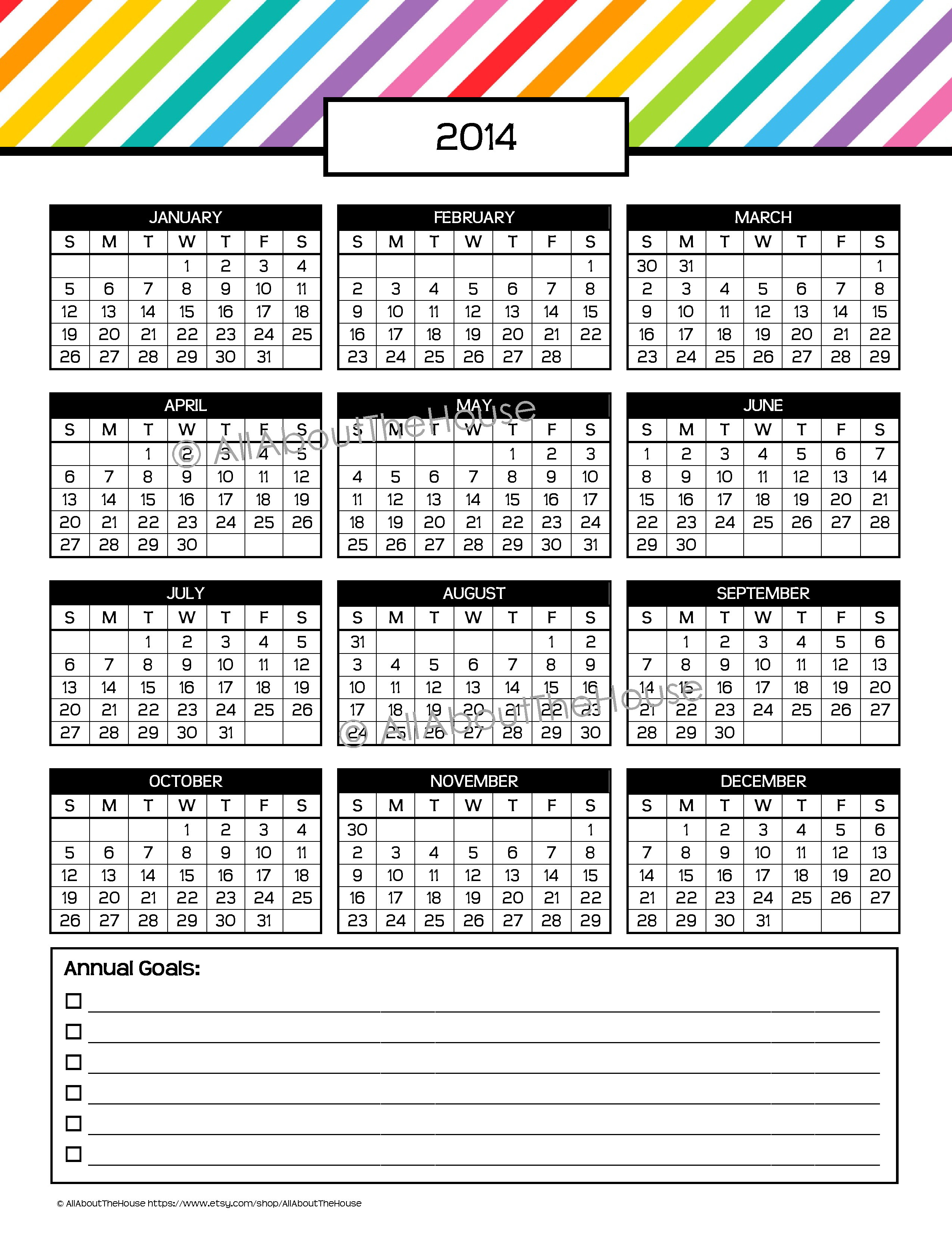 My 2015 Printable Rainbow Daily Planner