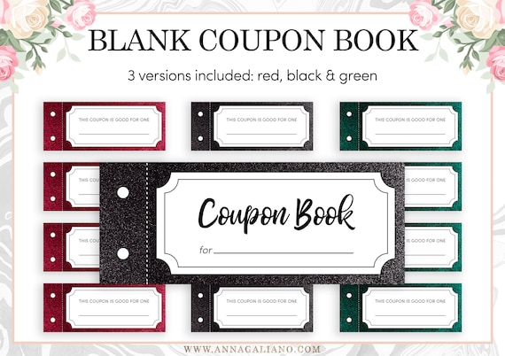 Printable Coupon Book Template, Blank Vouchers, Best Friends Gift ...