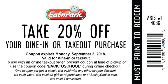 Eatn Park Blog: New 20% Off Coupon!