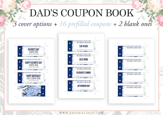Fathers Day Gift, Dad Gift, Coupon Book for Dad, Fathers Day ...